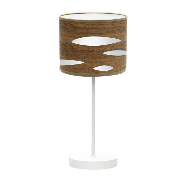 Sobremesa Odra 1xe14 Blanco/madera Oscura 42x17x17 Cm