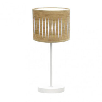Sobremesa Piron 1xe14 Blanco/madera Clara 42x17x17 Cm