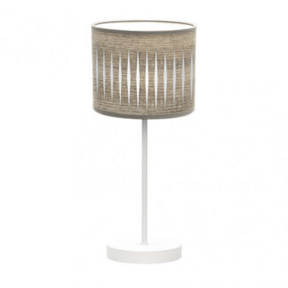 Sobremesa Piron 1xe14 Blanco/madera Gris 42x17x17 Cm