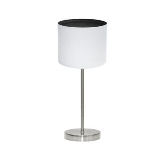 Sobremesa Tatiana 1xe14 Niquel/blanco-mad.Negra 42x17x17 Cm
