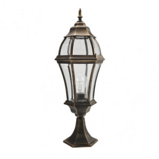 Sobremuro Exterior Aluminio Becrux 1xe27 Neg/oro 64,5x21x21 Cm Ip44