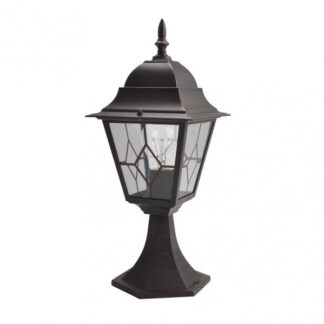 Sobremuro Exterior Aluminio Bootes 1xe27 Marron 44x18,5x18,5 Cm Ip44