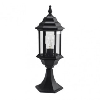 Sobremuro Exterior Aluminio Pollux 1xe27 Negro 48,5x17x17 Cm Ip44