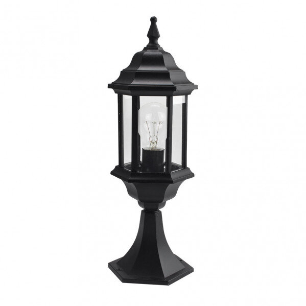Sobremuro Exterior Aluminio Pollux 1xe27 Negro 48,5x17x17 Cm Ip44