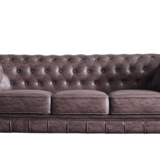 SOFÁ CHESTERFIELD 3 PLAZAS CHOCOLATE VINTAGE