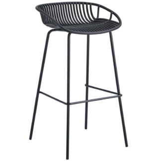 TABURETE ALTO SHELL NEGRO.