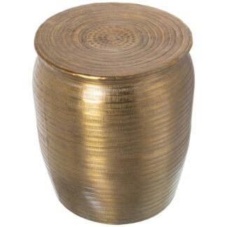 Taburete Aluminio Tallado Dorado Ø35x41cm