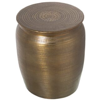 Taburete Aluminio Tallado Dorado Ø35x41cm