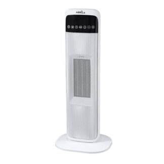 Termoventilador Ceramico Vertical Guadalupe 2000w Blanco/negro  2potencias oscilante Antivuelco C/remoto 62x21x15cm