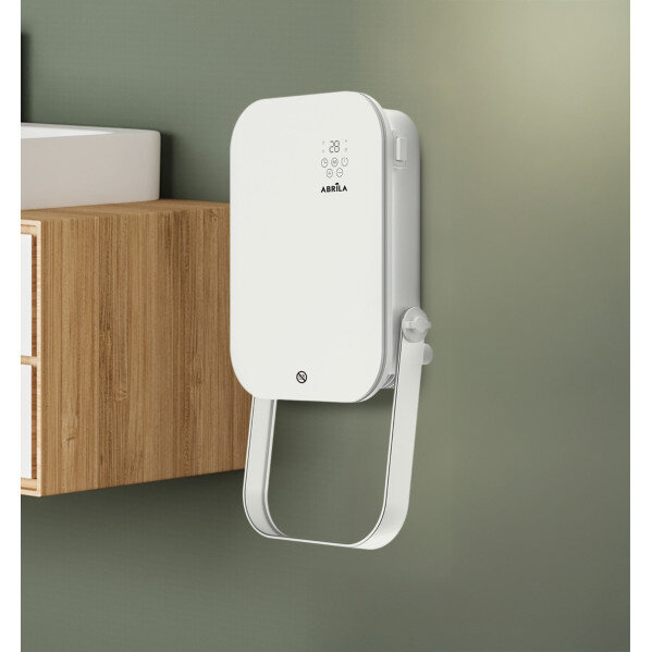 Termoventilador Pared Baño Austria 2000w Blanco 3funciones c/remoto y toallero Display Ip24 50x25x13cm - Image 2