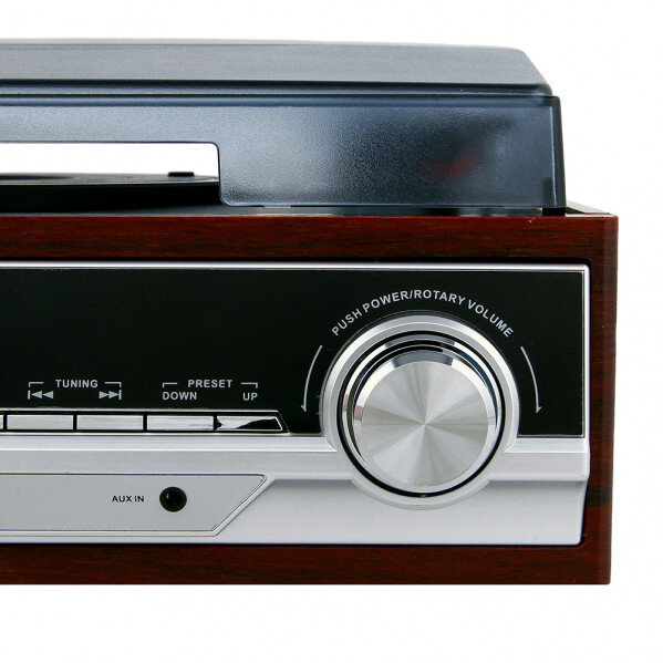 Tocadiscos 33/45/78 Rpm Lcd Radio Am/fm Pll Estereo Entrada Auxiliar Despertador - Image 4