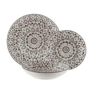 VAJILLA 18 PIEZAS LOLA GRIS