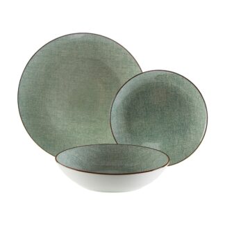 VAJILLA 18 PIEZAS TELA VERDE