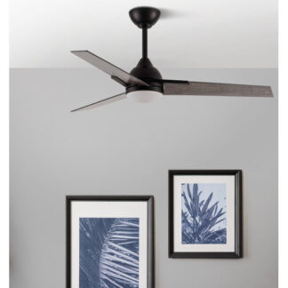 Ventilador 22w Dc Argestes Negro 3 Aspas Gris  6Velocidades 3Colores 2180lm 132D C/remoto, Memoria Y Temporizador
