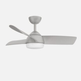 Ventilador 24w Dc Haur Plata 3 Asp.6 Veloc.107d  2 Tijas C/remoto, Memoria Y Temp.3000-4000-6000k