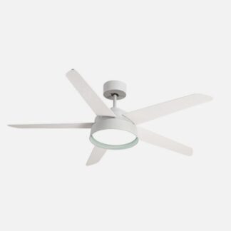 Ventilador 25w Dc Blanco Lebeche 5 Aspas Rev.  Blanca/haya 6 Vel. 3000-4000-6000k 132d Remoto,memoria Y Temporizador