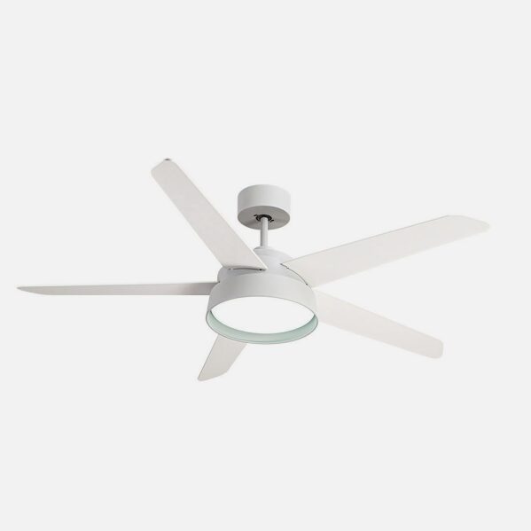 Ventilador 25w Dc Blanco Lebeche 5 Aspas Rev. Blanca/haya 6 Vel. 3000-4000-6000k 132d Remoto,memoria Y Temporizador
