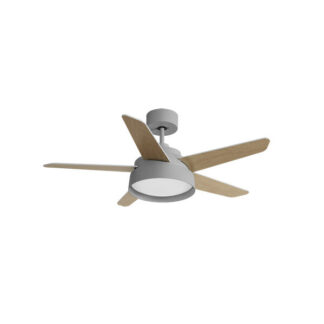Ventilador 25w Dc Gris Lebeche 5 Aspas Rev. Blanca/haya 6 Vel. 3000-4000-6000k 132d Remoto,memoria Y Temporizador