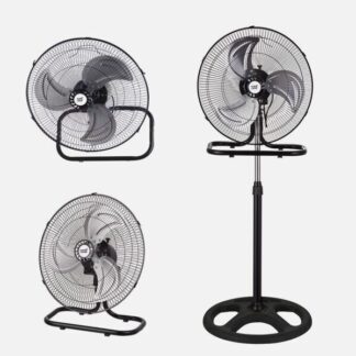 Ventilador 3 En 1 Recio Negro 50 D 3 Vel. 70w  3 Aspas Aluminio En Plata Oscilante