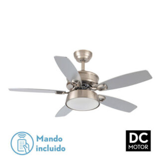Ventilador 30w Dc Braw Niquel 5 Aspas Plata/haya 6 Vel. 3 Colores 106,7d C/remoto, Memoria y Temporizador 2850lm