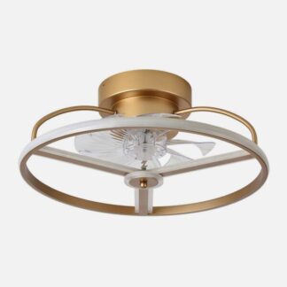 Ventilador 60w Dc Bora Dorado 8 Aspas Transp.21x50x50cm 6 Vel. 3 Colores C/remoto, Memoria, Temporizador Y Reg.Intensidad 5100lm