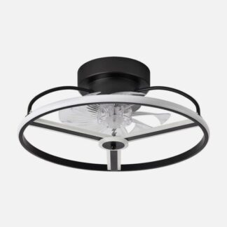 Ventilador 60w Dc Bora Negro 8 Aspas Transp. 21x50x50cm 6 Vel. 3 Colores C/remoto, Memoria, Temporizador Y Reg.Intensidad 5100lm