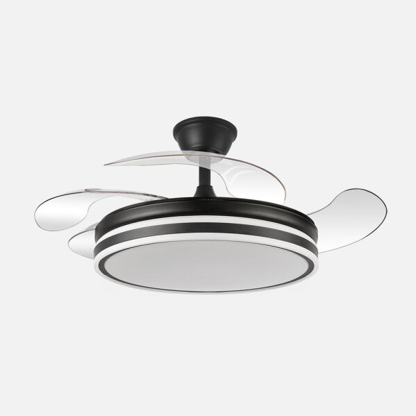 Ventilador Bayomo 59w 6980lm Negro 4 Aspas Desp. 34,5/42x50/107d.3 Color. Motor Dc..remoto+Reg.Intensidad