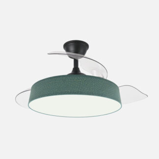 Ventilador Boga 72w Negro/verde 108d 3asp 7200lm 3000-4000-6000k Remoto+memo+tempo