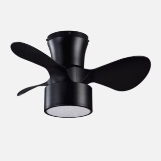 Ventilador DC 24w Kos Negro 3 Aspas 60d 6 Vel. 2390lm 3000-4500-6000k c/remoto, Memoria Y Temporizador