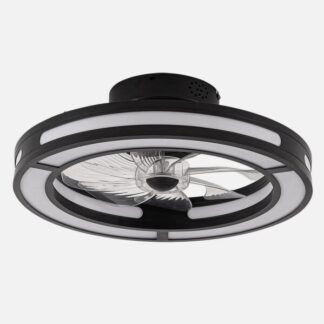 Ventilador DC 58w Kastoria Negro 8 Aspas Abs Transp 50d 6 Velocidades 5900lm 3 Colores C/remoto, Memoria Y Temporizador