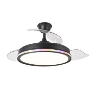 Ventilador Dc 59+7w Cacique Negro 3asp 107d 6980lm 3000-4500-6500k+rgb Remo+r.int+memo+temp