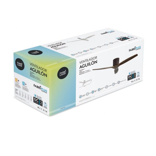 Ventilador Dc Aguilon Marron 3 Aspas Roble 6 Velocidades Sin Luz Remoto Y Temporiz.132d - Image 2