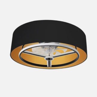 Ventilador Dc Anuska 60w Negro/oro 8 Aspas 6 Veloc. 70d 5100lm 3 Colores Remoto,memoria,reg.Intensidad,temporizador