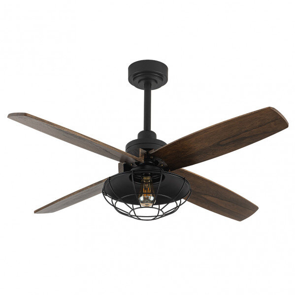 Ventilador Dc Aquilo Negro 1xe27 4Asp Roble 6Veloc C/Remoto Y Temporizador 44,5/57x119,4x119,4 Cm - Image 3