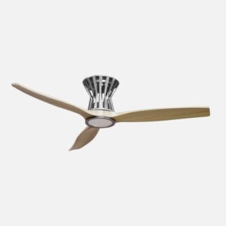 Ventilador Dc Baltir 18w Niquel/haya 3aspas132d Regulable Intensidad 2250lm 3000k,4000k,6000k Remoto+temporizador+memoria