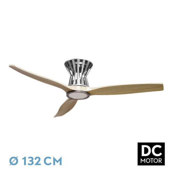 Ventilador Dc Baltir 18w Niquel/haya 3aspas132d Regulable Intensidad 2250lm 3000k,4000k,6000k Remoto+temporizador+memoria - Image 2
