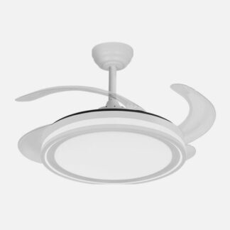 Ventilador Dc Bandido 59w Blanco 4aspas 107d 5900lm 3500-4000-6500k Remoto+Reg.intensidad+memoria+temporizador