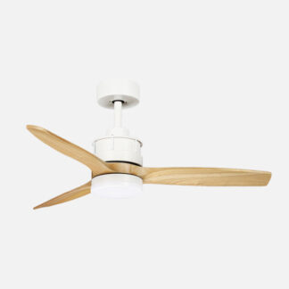 Ventilador Dc Barrax 18w Blanco/haya 3aspas 6vel 106d 2250lm 3000-4500-6500k Remoto+memoria+temporizador