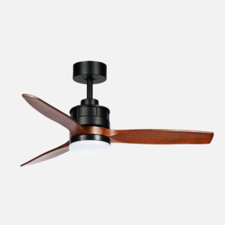 Ventilador Dc Barrax 18w Negro/roble 3aspas 6vel 106d 2250lm 3000-4500-6500k Remoto+memoria+temporizador