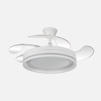 Ventilador Dc Cerrato Blanco 59w 4aspas Desplegables 107d 6980lm 6vel 3000k,4000k,6000k, Remoto+reg.intens.+temporizador+memoria