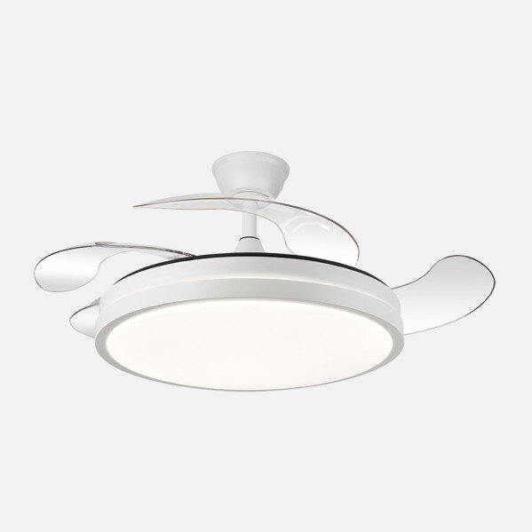 Ventilador Dc Escorpion 59w Blanco 4aspas desplegables 107d Reg.intensidad 6980lm 3000-4000-6000k Remoto+ Temporizador+ Memoria - Image 2