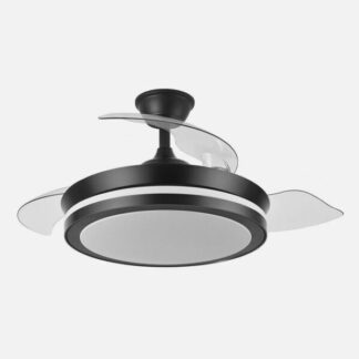 Ventilador Dc Esparta Negro Mini 59w 6980lm 91d 3asp.d Esp.3000-4000-6000k Remoto+tempor+memori