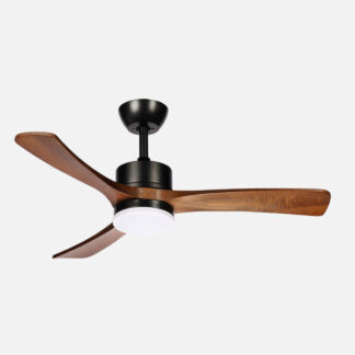 Ventilador Dc Hellin 18w Negro/roble 3aspas 6vel 106d 2250l m3000-4500-6500k Remoto+memoria+temporizador
