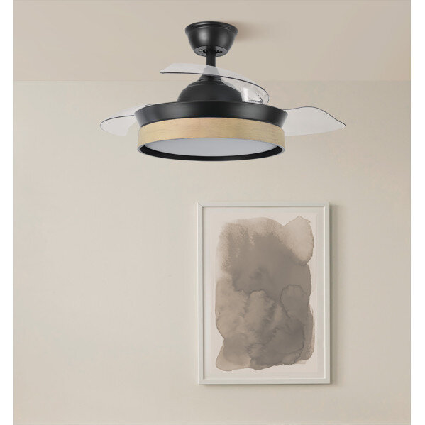 Ventilador Dc Iglu Negro/haya 72w 6120lm 91d 3asp.desplegable 3000-4000-6000k Remoto, Temporizador, Memoria - Image 4