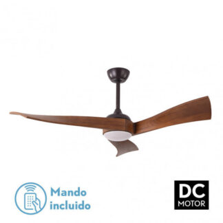 Ventilador  Dc Janubi 18w Marron/cerezo 3 Asp.6 Veloc.Reg.x132d 2350lm Remoto,memoria Y Temp.3000-4000-6000k