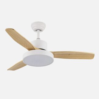 Ventilador Dc Kavala 48w Blanco 3aspas Haya 112d 6velocidades 4078lm 3000-4000-6000k Remoto+memoria+temporizador