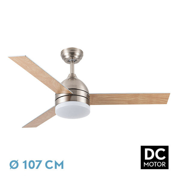 Ventilador Dc Legio 26w Niquel 3aspas Plata/haya 107d 2950lm 3000-4000-6000k Remoto+memoria+temporizador - Image 2