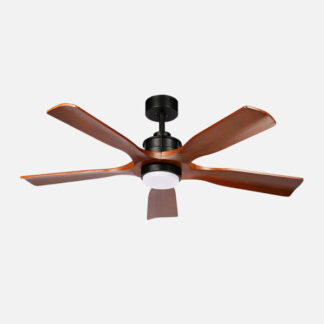 Ventilador Dc Letur 18w Negro/roble 5aspas 6vel 132d 2250lm 3000-4500-6500k Remoto+memoria+temporizador