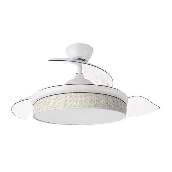 Ventilador Dc Moda 72w Blanco/cañizo Blanco 108d 3aspas 7200lm 3000k,4000k,6000k Remoto+memoria+temporizador - Image 2