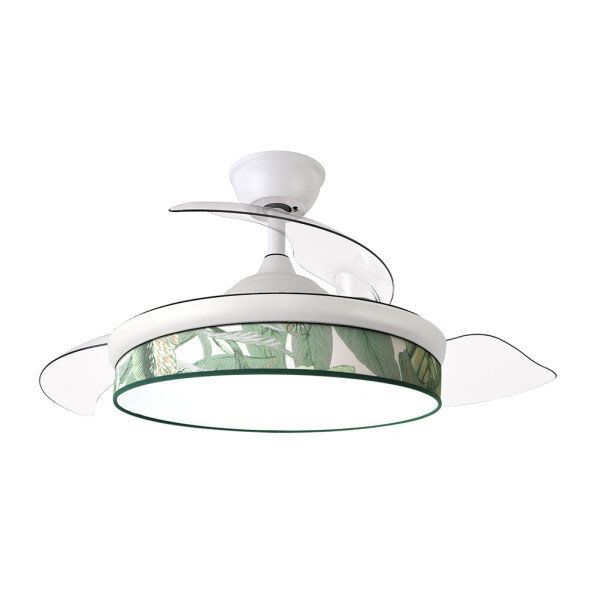 Ventilador Dc Moda 72w Blanco/hoja Verde 108d 3aspas 7200lm 3000k,4000k,6000k Remoto+memoria+temporizador - Image 2